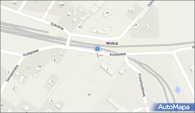 Wolica, Kolejowa, 3, mapa Wolica