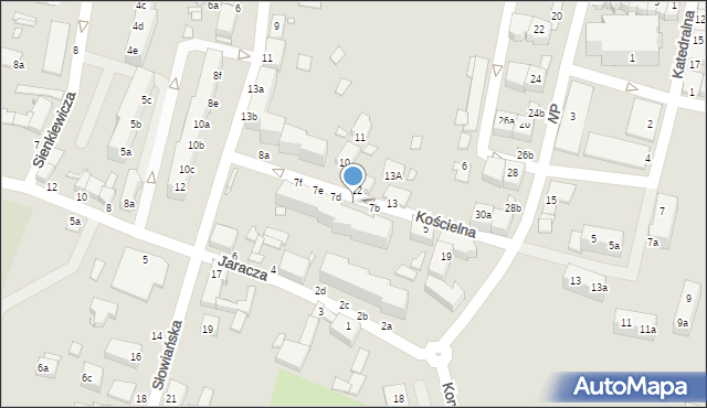 Wolin, Kościelna, 7c, mapa Wolin