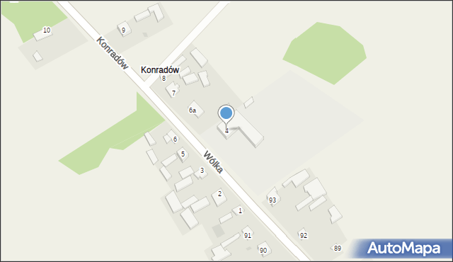 Wólka, Konradów, 4, mapa Wólka