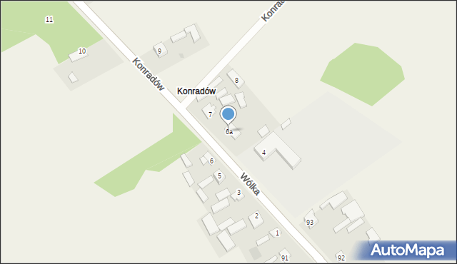 Wólka, Konradów, 6a, mapa Wólka