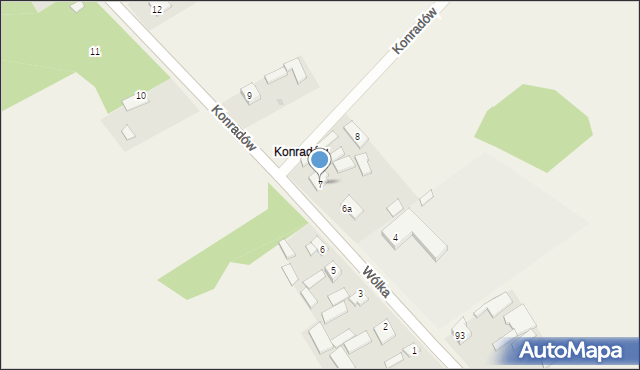 Wólka, Konradów, 7, mapa Wólka