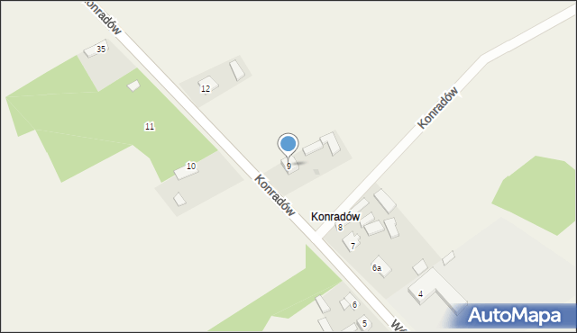 Wólka, Konradów, 9, mapa Wólka