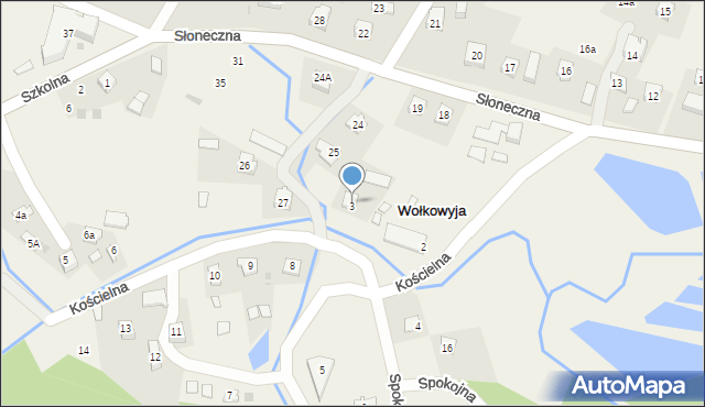 Wołkowyja, Kościelna, 3, mapa Wołkowyja