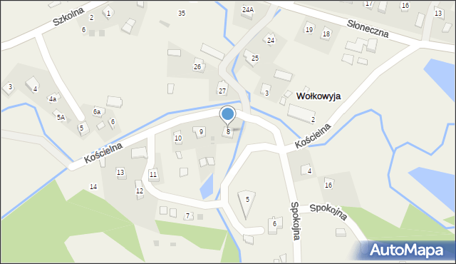 Wołkowyja, Kościelna, 8, mapa Wołkowyja