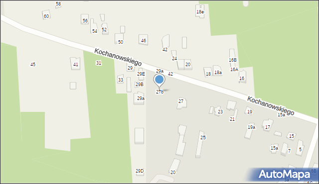 Wołomin, Kochanowskiego Jana, 27b, mapa Wołomin