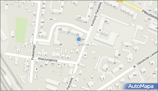 Wołów, Komuny Paryskiej, 13, mapa Wołów