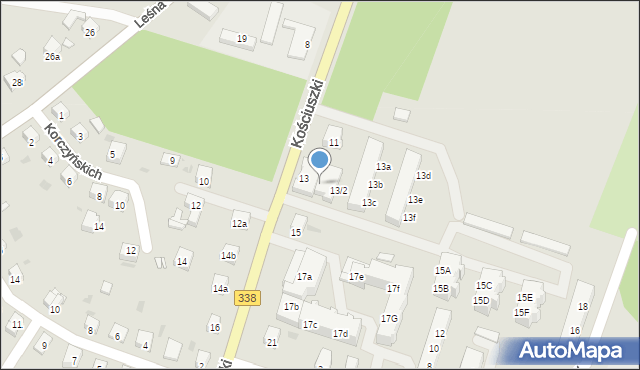 Wołów, Kościuszki Tadeusza, gen., 13/1, mapa Wołów