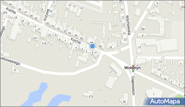 Wolsztyn, Kocha, dr., 2, mapa Wolsztyn