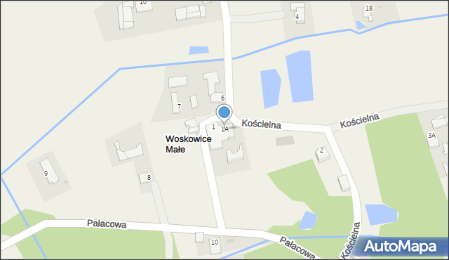 Woskowice Małe, Kościelna, 1A, mapa Woskowice Małe