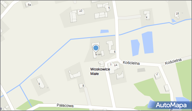 Woskowice Małe, Kościelna, 7, mapa Woskowice Małe