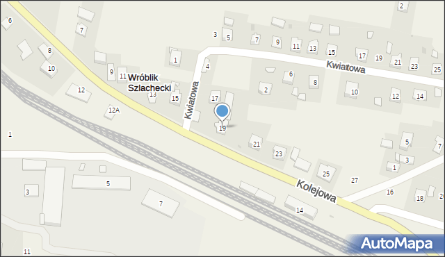 Wróblik Szlachecki, Kolejowa, 19, mapa Wróblik Szlachecki