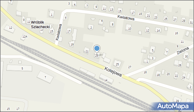 Wróblik Szlachecki, Kolejowa, 23, mapa Wróblik Szlachecki