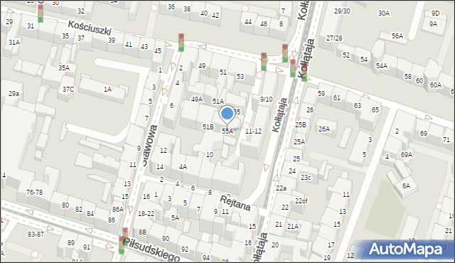 Wrocław, Kościuszki Tadeusza, gen., 55A, mapa Wrocławia