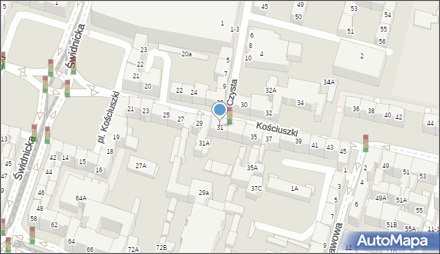 Wrocław, Kościuszki Tadeusza, gen., 31, mapa Wrocławia