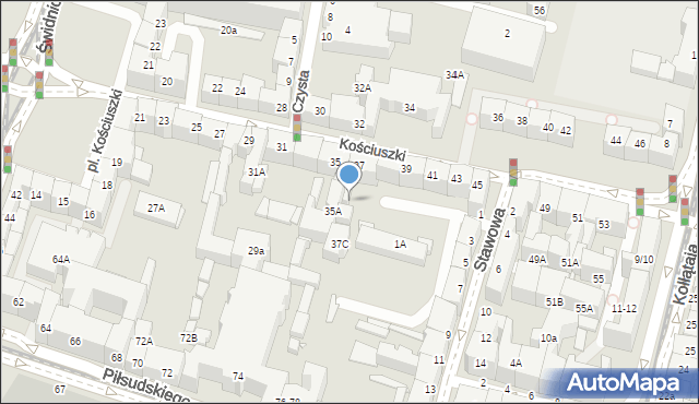 Wrocław, Kościuszki Tadeusza, gen., 37A, mapa Wrocławia