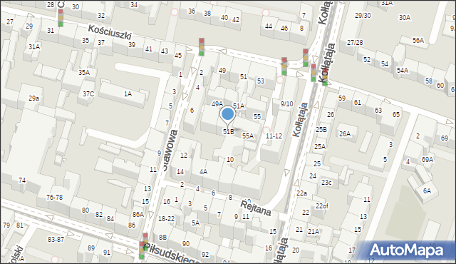 Wrocław, Kościuszki Tadeusza, gen., 51B, mapa Wrocławia