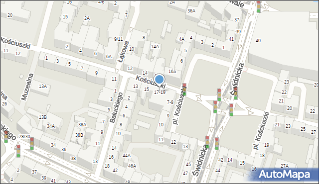 Wrocław, Kościuszki Tadeusza, gen., 17-19, mapa Wrocławia