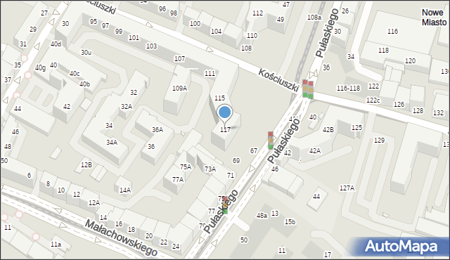 Wrocław, Kościuszki Tadeusza, gen., 117, mapa Wrocławia