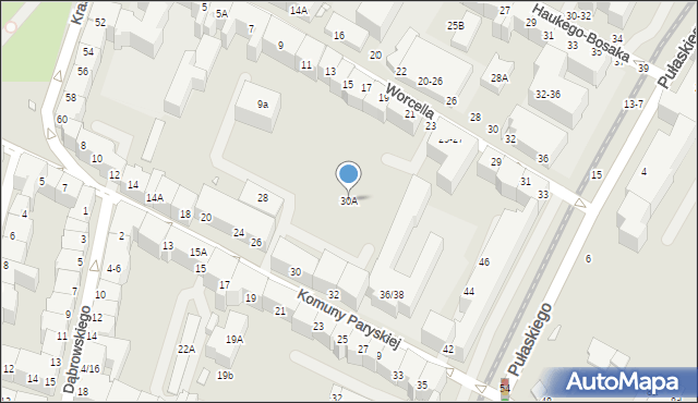 Wrocław, Komuny Paryskiej, 30A, mapa Wrocławia