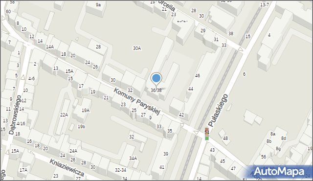 Wrocław, Komuny Paryskiej, 36/38, mapa Wrocławia