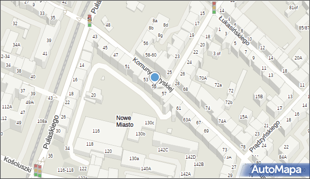 Wrocław, Komuny Paryskiej, 57A, mapa Wrocławia