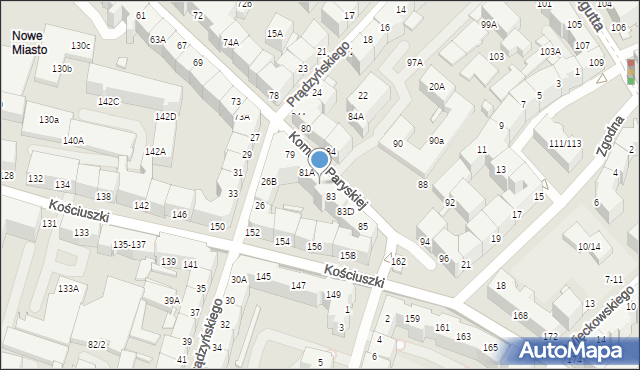 Wrocław, Komuny Paryskiej, 81C, mapa Wrocławia