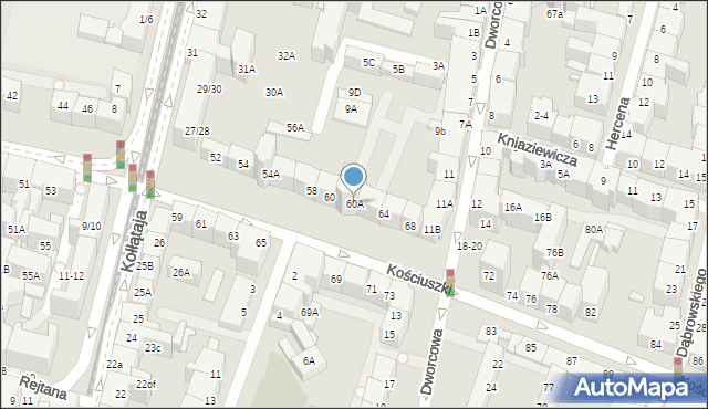 Wrocław, Kościuszki Tadeusza, gen., 60A, mapa Wrocławia