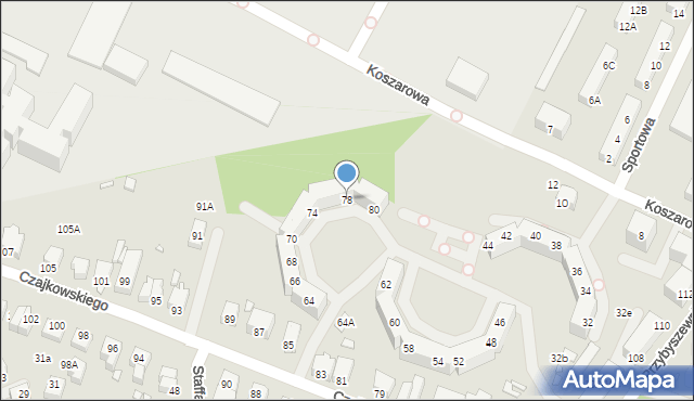 Wrocław, Koszarowa, 78, mapa Wrocławia