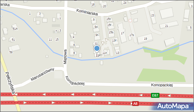 Wrocław, Kominiarska, 11g, mapa Wrocławia