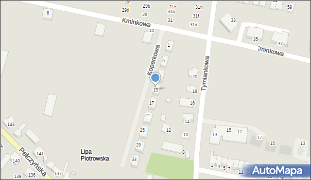 Wrocław, Koperkowa, 13, mapa Wrocławia