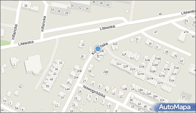 Wrocław, Kowieńska, 31, mapa Wrocławia