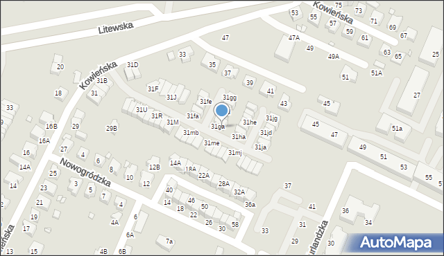 Wrocław, Kowieńska, 31gb, mapa Wrocławia