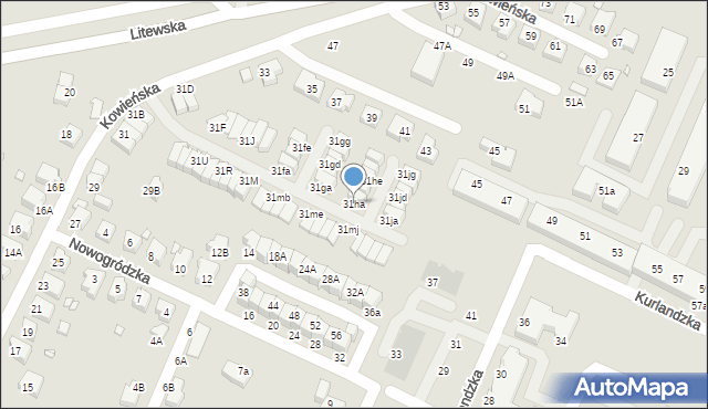 Wrocław, Kowieńska, 31ha, mapa Wrocławia