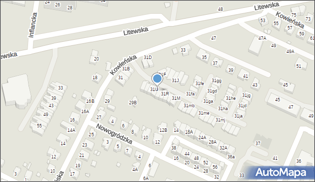 Wrocław, Kowieńska, 31T, mapa Wrocławia