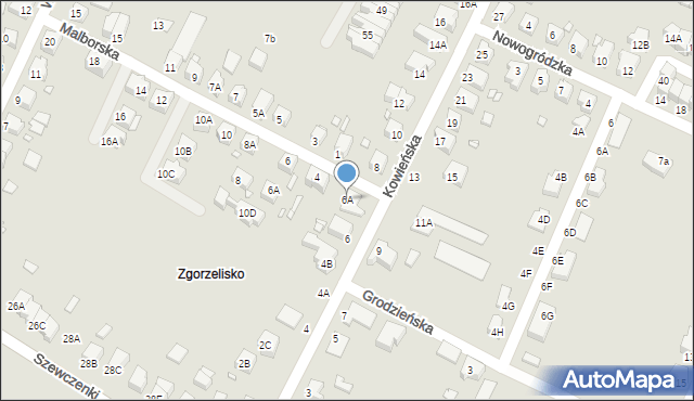 Wrocław, Kowieńska, 6A, mapa Wrocławia