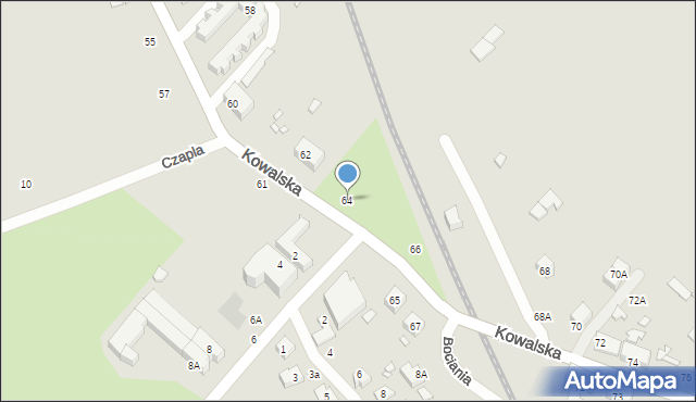 Wrocław, Kowalska, 64, mapa Wrocławia