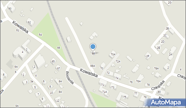 Wrocław, Kowalska, 68, mapa Wrocławia