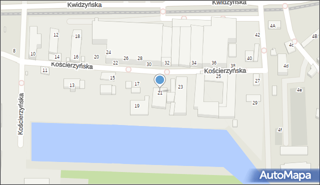 Wrocław, Kościerzyńska, 21, mapa Wrocławia