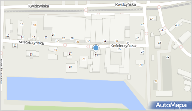 Wrocław, Kościerzyńska, 23, mapa Wrocławia