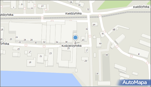 Wrocław, Kościerzyńska, 38, mapa Wrocławia