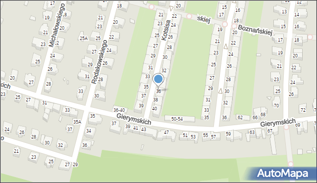 Wrocław, Kotsisa Aleksandra, 36, mapa Wrocławia