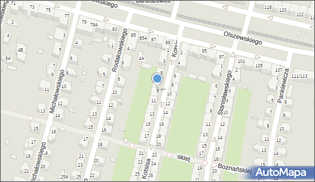 Wrocław, Kotsisa Aleksandra, 9, mapa Wrocławia