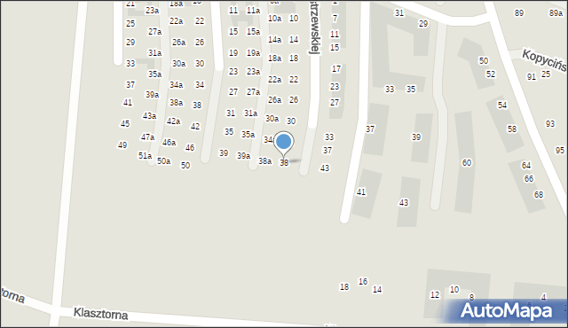 Wrocław, Kostrzewskiej Barbary, 38, mapa Wrocławia