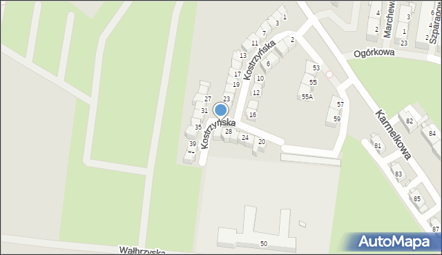 Wrocław, Kostrzyńska, 30, mapa Wrocławia