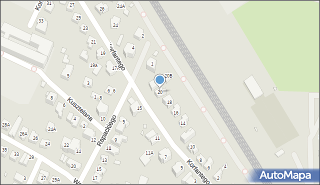 Wrocław, Korfantego Wojciecha, 20, mapa Wrocławia