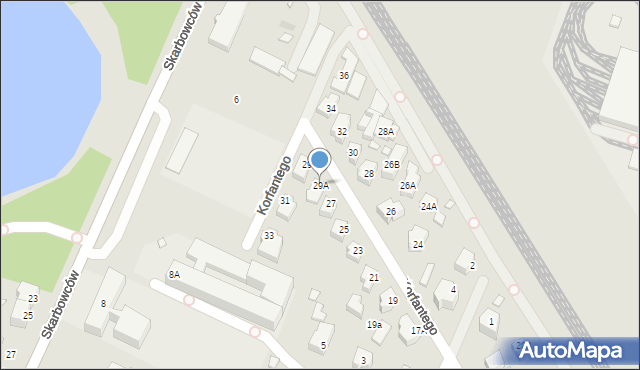 Wrocław, Korfantego Wojciecha, 29A, mapa Wrocławia