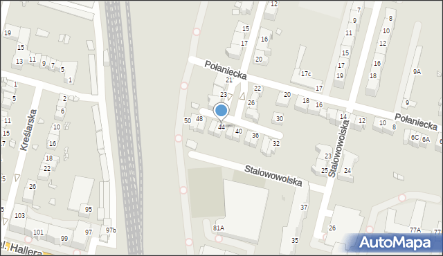 Wrocław, Kolbuszowska, 44, mapa Wrocławia