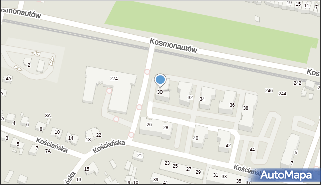 Wrocław, Kościańska, 30, mapa Wrocławia