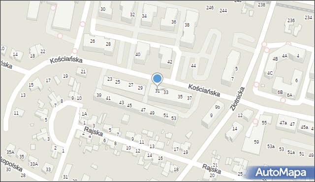 Wrocław, Kościańska, 31, mapa Wrocławia