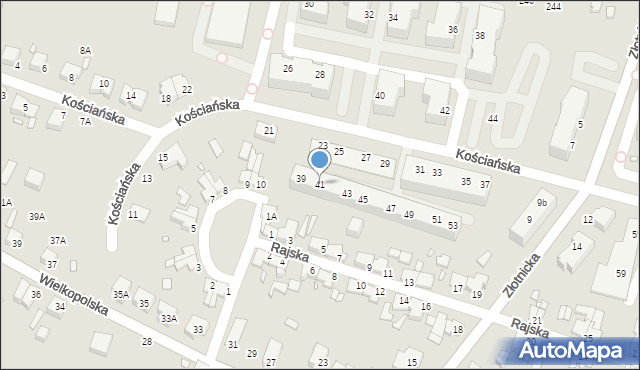 Wrocław, Kościańska, 41, mapa Wrocławia